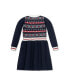 ფოტო #3 პროდუქტის Baby Girls Long Sleeve Nordic Fair Isle Sweater Dress