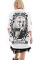 Фото #4 товара ASOS DESIGN Halloween unisex oversized t-shirt with Beetlejuice prints in white