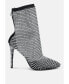 Фото #1 товара Fortunate Rhinestones Embellished Mesh Boots