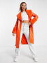 Фото #4 товара Annorlunda vinyl faux fur trim jacket in orange