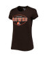 Women's Brown, Orange Cleveland Browns Badge T-shirt and Pants Sleep Set
