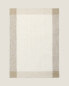 Linen tea towel with stripe