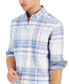 Фото #3 товара Men's Lima Plaid Long Sleeve Button-Down Oxford Shirt, Created for Macy's