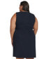 ფოტო #2 პროდუქტის Plus Size Jacquard Sleeveless Shift Dress