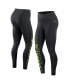 Women's Black Seattle Seahawks Yard Line Crossover Leggings