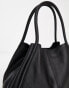 Фото #3 товара ASOS DESIGN leather tote bag with tubular piping in black