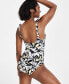 Фото #6 товара Women's Ruffle Neck One-Piece Swimsuit
