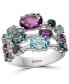 ფოტო #1 პროდუქტის EFFY® Multi-Gemstone Triple Row Statement Ring (3-3/4 ct. t.w.) in Sterling Silver