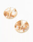 Фото #3 товара ASOS DESIGN Limited Edition hoop earrings with resin marble detail in neutral old gold tone