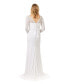 ფოტო #3 პროდუქტის Women's Grant Long Sleeve Beaded Wedding Dress