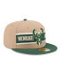 ფოტო #2 პროდუქტის Men's Tan/Hunter Green Milwaukee Bucks 2024 NBA Draft 59FIFTY Hat