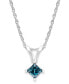 ფოტო #1 პროდუქტის 10k White Gold Blue Diamond Pendant Necklace (1/5 ct. t.w.)
