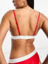Фото #2 товара Tommy Jeans archive triangle bikini top in red