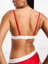 Tommy Jeans archive triangle bikini top in red