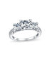 Art Deco Style 3CT Square Princess Cut 3 Stone Past Present Future Promise CZ Engagement Wedding Ring Sterling Silver