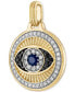 Фото #2 товара Esquire Men's Jewelry cubic Zirconia Evil Eye Pendant in 14k Gold-Plated Sterling Silver, Created for Macy's