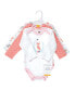 ფოტო #2 პროდუქტის Baby Girls Cotton Long-Sleeve Bodysuits, Woodland Fox, 3-Pack