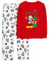 Фото #3 товара Kid 2-Piece Christmas Mickey Cotton & Fleece Pajamas 6