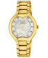 ფოტო #1 პროდუქტის Women's Lugano Swiss Quartz Gold-Tone Stainless Steel Watch 35mm