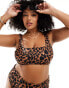 Фото #1 товара ASOS DESIGN Curve Adrienne crop bikini top in oversized animal