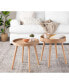 Pebble Mid Century Modern Side Table Set In Natural Wood