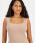 Фото #3 товара Women's Ribbed Sleeveless Scoop-Neck Top, Created for Macy's