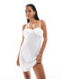 Фото #1 товара Object mini dress with rosettes in off white satin