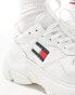 Tommy Jeans chunky flag runner trainers in white weiß, 36 - фото #4