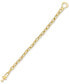 Black Spinel Horseshoe Clasp Paperclip Link Bracelet in 14k Gold-Plated Sterling Silver