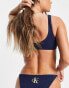 Фото #4 товара Calvin Klein crop bikini top in navy blue