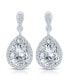 Фото #1 товара Cubic Zirconia Sterling Silver White Gold Plated Pear Shape Drop Earrings
