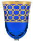 Фото #3 товара Бокалы для вина Lorren Home Trends синие с золотыми кольцами, набор из 4 шт.
