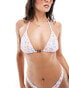 Cotton On triangle bikini top in orange floral LEA FLORAL, 2XL - EU 46 - фото #4