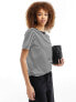 Фото #2 товара Selected Femme cotton perfect t-shirt in black stripe