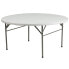 Фото #1 товара 60'' Round Bi-Fold Granite White Plastic Folding Table