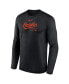 Фото #3 товара Men's Black Baltimore Orioles Authentic Collection Practice Performance Long Sleeve T-Shirt