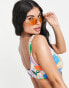 Фото #3 товара ASOS DESIGN mix and match sleek crop bikini top in floral swirl print