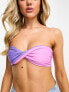 Фото #1 товара Noisy May twist bandeau bikini top in lilac and pink