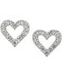 ფოტო #1 პროდუქტის Diamond Heart Stud Earrings in Sterling Silver (1/10 ct. t.w.)