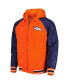 Men's Orange Denver Broncos 3x Champions Defender Raglan Full-Zip Hoodie Varsity Jacket