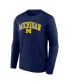 Фото #2 товара Men's Navy Michigan Wolverines Campus Long Sleeve T-shirt
