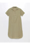 Фото #5 товара LCWAIKIKI Classic Gömlek Yaka Düz Kısa Kollu Oversize Kadın Elbise