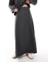 Фото #2 товара Object volume midi skirt co-ord in grey pinstripe