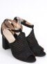 Фото #2 товара Ажурные босоножки на каблуке BAHATI BLACK