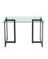 Фото #4 товара 47" Iron Dining Table With Tempered Glass Top, Clear Black