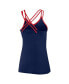 ფოტო #2 პროდუქტის Women's Navy Cleveland Guardians Barrel It Up Cross Back V-Neck Tank Top