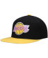 Men's Black and Gold Los Angeles Lakers Hardwood Classics Snapback Hat