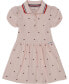 Little Girls Pique Polo Logo-Print Short Sleeve Dress