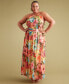 ფოტო #6 პროდუქტის Plus Size Floral Halter Maxi Dress