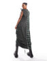 Reclaimed Vintage genderless dress with ruching detail in check